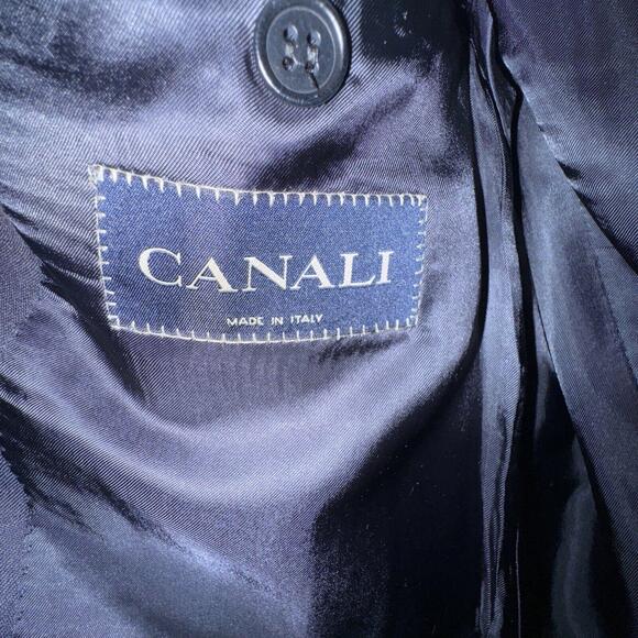 Canali Blazer Jacket Mens 50 it 40 us Black Casual Wool - Picture 4 of 8